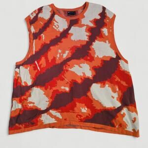 Asos Knit Orange Tie-Dye Tank Top 2XL
